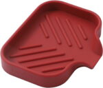 Silicone Bathroom Soap Dishes with Drain Spout-Bathroom and Kitchen Sink Organizer,Sponge Holder,Dish Soap Tray,Perfect for Dispenser,Scrubber,Bottle,Cup on Sink or Counter-Grey