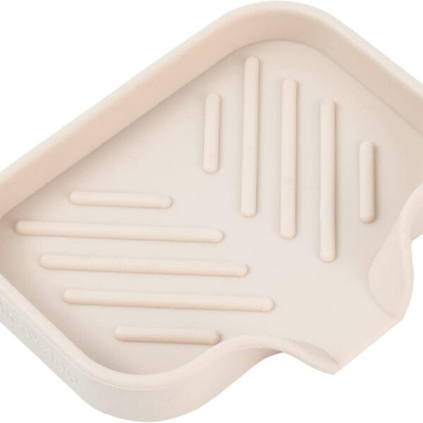 Silicone Bathroom Soap Dishes with Drain Spout-Bathroom and Kitchen Sink Organizer,Sponge Holder,Dish Soap Tray,Perfect for Dispenser,Scrubber,Bottle,Cup on Sink or Counter-Grey