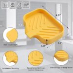 Silicone Bathroom Soap Dishes with Drain Spout-Bathroom and Kitchen Sink Organizer,Sponge Holder,Dish Soap Tray,Perfect for Dispenser,Scrubber,Bottle,Cup on Sink or Counter-Grey