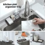 Silicone Bathroom Soap Dishes with Drain Spout-Bathroom and Kitchen Sink Organizer,Sponge Holder,Dish Soap Tray,Perfect for Dispenser,Scrubber,Bottle,Cup on Sink or...