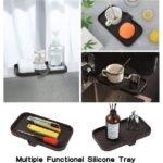 Silicone Bathroom Soap Dishes with Drain Spout-Bathroom and Kitchen Sink Organizer,Sponge Holder,Dish Soap Tray,Perfect for Dispenser,Scrubber,Bottle,Cup on Sink or...