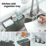 Silicone Bathroom Soap Dishes with Drain Spout-Bathroom and Kitchen Sink Organizer,Sponge Holder,Dish Soap Tray,Perfect for Dispenser,Scrubber,Bottle,Cup on Sink or...