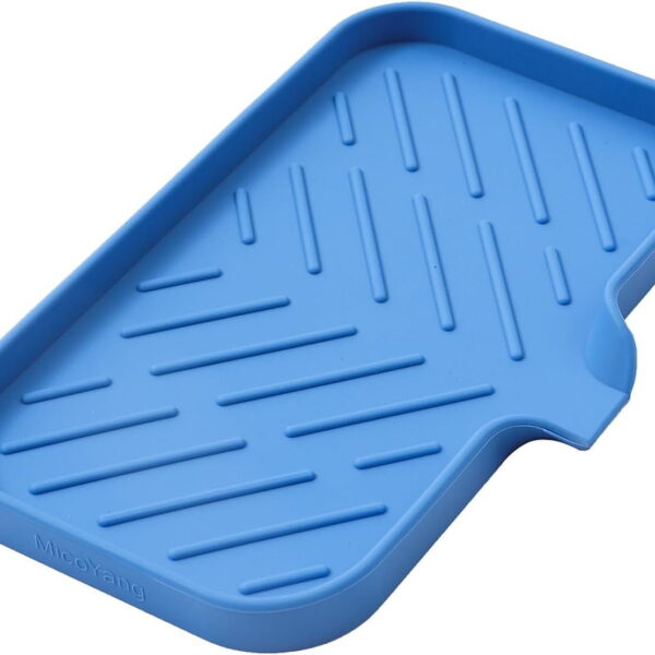 Silicone Bathroom Soap Dishes with Drain Spout-Bathroom and Kitchen Sink Organizer,Sponge Holder,Dish Soap Tray,Perfect for Dispenser,Scrubber,Bottle,Cup on Sink or...