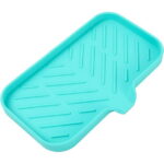 Silicone Bathroom Soap Dishes with Drain Spout-Bathroom and Kitchen Sink Organizer,Sponge Holder,Dish Soap Tray,Perfect for Dispenser,Scrubber,Bottle,Cup on Sink or...