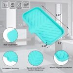 Silicone Bathroom Soap Dishes with Drain Spout-Bathroom and Kitchen Sink Organizer,Sponge Holder,Dish Soap Tray,Perfect for Dispenser,Scrubber,Bottle,Cup on Sink or...