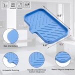 Silicone Bathroom Soap Dishes with Drain Spout-Bathroom and Kitchen Sink Organizer,Sponge Holder,Dish Soap Tray,Perfect for Dispenser,Scrubber,Bottle,Cup on Sink or...
