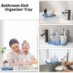 Silicone Bathroom Soap Dishes with Drain Spout-Bathroom and Kitchen Sink Organizer,Sponge Holder,Dish Soap Tray,Perfect for Dispenser,Scrubber,Bottle,Cup on Sink or...