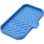 Silicone Bathroom Soap Dishes with Drain Spout-Bathroom and Kitchen Sink Organizer,Sponge Holder,Dish Soap Tray,Perfect for Dispenser,Scrubber,Bottle,Cup on Sink or...
