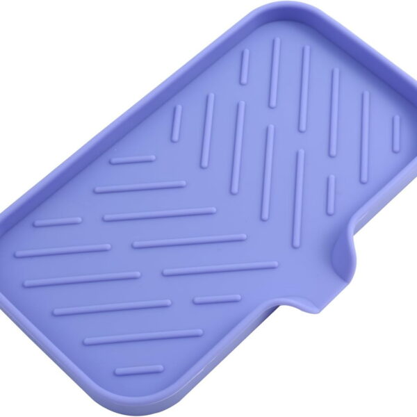 Silicone Bathroom Soap Dishes with Drain Spout-Bathroom and Kitchen Sink Organizer,Sponge Holder,Dish Soap Tray,Perfect for Dispenser,Scrubber,Bottle,Cup on Sink or...