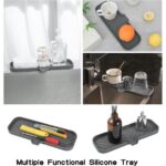Silicone Bathroom Soap Dishes with Drain Spout-Bathroom and Kitchen Sink Organizer,Sponge Holder,Dish Soap Tray,Perfect for Dispenser,Scrubber,Bottle,Cup on Sink or...