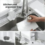Silicone Bathroom Soap Dishes with Drain Spout-Bathroom and Kitchen Sink Organizer,Sponge Holder,Dish Soap Tray,Perfect for Dispenser,Scrubber,Bottle,Cup on Sink or...