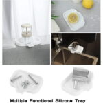 Silicone Bathroom Soap Dishes with Drain Spout-Bathroom and Kitchen Sink Organizer,Sponge Holder,Dish Soap Tray,Perfect for Dispenser,Scrubber,Bottle,Cup on Sink or...