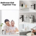 Silicone Bathroom Soap Dishes with Drain Spout-Bathroom and Kitchen Sink Organizer,Sponge Holder,Dish Soap Tray,Perfect for Dispenser,Scrubber,Bottle,Cup on Sink or...