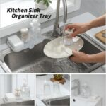 Silicone Bathroom Soap Dishes with Drain Spout-Bathroom and Kitchen Sink Organizer,Sponge Holder,Dish Soap Tray,Perfect for Dispenser,Scrubber,Bottle,Cup on Sink or...