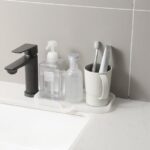 Silicone Bathroom Soap Dishes with Drain Spout-Bathroom and Kitchen Sink Organizer,Sponge Holder,Dish Soap Tray,Perfect for Dispenser,Scrubber,Bottle,Cup on Sink or...