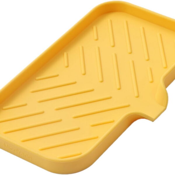 Silicone Bathroom Soap Dishes with Drain Spout-Bathroom and Kitchen Sink Organizer,Sponge Holder,Dish Soap Tray,Perfect for Dispenser,Scrubber,Bottle,Cup on Sink or...