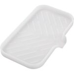 Silicone Bathroom Soap Dishes with Drain Spout-Bathroom and Kitchen Sink Organizer,Sponge Holder,Dish Soap Tray,Perfect for Dispenser,Scrubber,Bottle,Cup on Sink or...