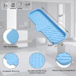 Silicone Bathroom Soap Dishes with Drain Spout-Bathroom and Kitchen Sink Organizer,Sponge Holder,Dish Soap Tray,Perfect for Dispenser,Scrubber,Bottle,Cup on Sink or...