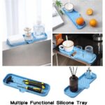 Silicone Bathroom Soap Dishes with Drain Spout-Bathroom and Kitchen Sink Organizer,Sponge Holder,Dish Soap Tray,Perfect for Dispenser,Scrubber,Bottle,Cup on Sink or...