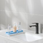 Silicone Bathroom Soap Dishes with Drain Spout-Bathroom and Kitchen Sink Organizer,Sponge Holder,Dish Soap Tray,Perfect for Dispenser,Scrubber,Bottle,Cup on Sink or...