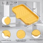 Silicone Bathroom Soap Dishes with Drain Spout-Bathroom and Kitchen Sink Organizer,Sponge Holder,Dish Soap Tray,Perfect for Dispenser,Scrubber,Bottle,Cup on Sink or...