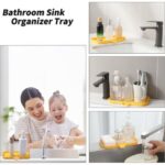 Silicone Bathroom Soap Dishes with Drain Spout-Bathroom and Kitchen Sink Organizer,Sponge Holder,Dish Soap Tray,Perfect for Dispenser,Scrubber,Bottle,Cup on Sink or...