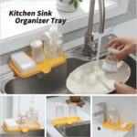 Silicone Bathroom Soap Dishes with Drain Spout-Bathroom and Kitchen Sink Organizer,Sponge Holder,Dish Soap Tray,Perfect for Dispenser,Scrubber,Bottle,Cup on Sink or...