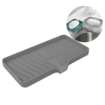 Silicone Organizer Tray, Soap and Sponge holder for Kitchen Sink, Bathroom - Storage Tray for Dish Brush, Soap Dispenser, Dishwashing Accessories(L)
