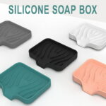 Silicone Organizer Tray, Soap and Sponge holder for Kitchen Sink, Bathroom - Storage Tray for Dish Brush, Soap Dispenser, Dishwashing Accessories(S)