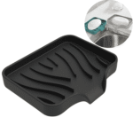 Silicone Organizer Tray, Soap and Sponge holder for Kitchen Sink, Bathroom - Storage Tray for Dish Brush, Soap Dispenser, Dishwashing Accessories(S)