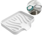 Silicone Organizer Tray, Soap and Sponge holder for Kitchen Sink, Bathroom - Storage Tray for Dish Brush, Soap Dispenser, Dishwashing Accessories(S)