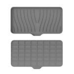 Silicone Organizer Tray, Soap and Sponge holder for Kitchen Sink, Bathroom - Storage Tray for Dish Brush, Soap Dispenser, Dishwashing Accessories(L)