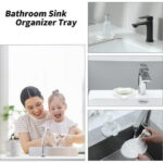 Silicone Organizer Tray, Soap and Sponge holder for Kitchen Sink, Bathroom - Storage Tray for Dish Brush, Soap Dispenser, Dishwashing Accessories(S)