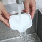 Silicone Organizer Tray, Soap and Sponge holder for Kitchen Sink, Bathroom - Storage Tray for Dish Brush, Soap Dispenser, Dishwashing Accessories(S)