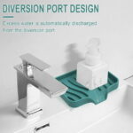Silicone Organizer Tray, Soap and Sponge holder for Kitchen Sink, Bathroom - Storage Tray for Dish Brush, Soap Dispenser, Dishwashing Accessories(S)