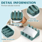 Silicone Soap Dish for Bar Soap Holder for Shower Bathroom Self Draining Waterfall Drying Tray Keep Soap Bars Dry Clean & Easy Cleaning