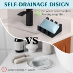 Silicone Soap Dish for Bar Soap Holder for Shower Bathroom Self Draining Waterfall Drying Tray Keep Soap Bars Dry Clean & Easy Cleaning