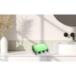 Silicone Soap Dish with Drain for Shower Bathroom Bar Soap Holder, Self Draining Waterfall Drying Tray, Kitchen Sink Caddy Sponge Holder,White,2PCS