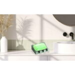 Silicone Soap Dish with Drain for Shower Bathroom Bar Soap Holder, Self Draining Waterfall Drying Tray, Kitchen Sink Caddy Sponge Holder,White,2PCS