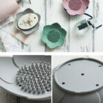 Silicone Soap Dishes with Draining - Lotus Shaped Bathroom Bar Soap Holder for Shower - Soap Tray for Kitchen Sink - Floral Shape Soap Saver for Counter Bathtub(1/4 Pack)