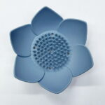 Silicone Soap Dishes with Draining - Lotus Shaped Bathroom Bar Soap Holder for Shower - Soap Tray for Kitchen Sink - Floral Shape Soap Saver for Counter Bathtub(1/4 Pack)