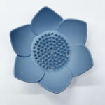 Silicone Soap Dishes with Draining - Lotus Shaped Bathroom Bar Soap Holder for Shower - Soap Tray for Kitchen Sink - Floral Shape Soap Saver for Counter Bathtub(1/4 Pack)