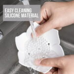Silicone Soap Dishes with Draining - Lotus Shaped Bathroom Bar Soap Holder for Shower - Soap Tray for Kitchen Sink - Floral Shape Soap Saver for Counter Bathtub(1/4 Pack)