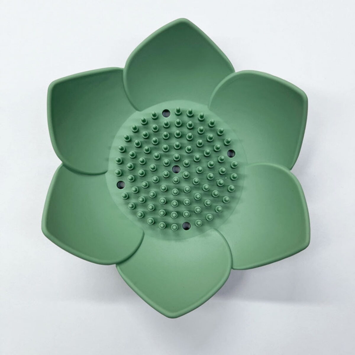 Silicone Soap Dishes with Draining - Lotus Shaped Bathroom Bar Soap Holder for Shower - Soap Tray for Kitchen Sink - Floral Shape Soap Saver for Counter Bathtub(1/4 Pack)
