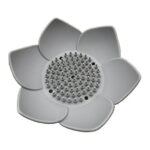 Silicone Soap Dishes with Draining - Lotus Shaped Bathroom Bar Soap Holder for Shower - Soap Tray for Kitchen Sink - Floral Shape Soap Saver for Counter Bathtub(1/4 Pack)