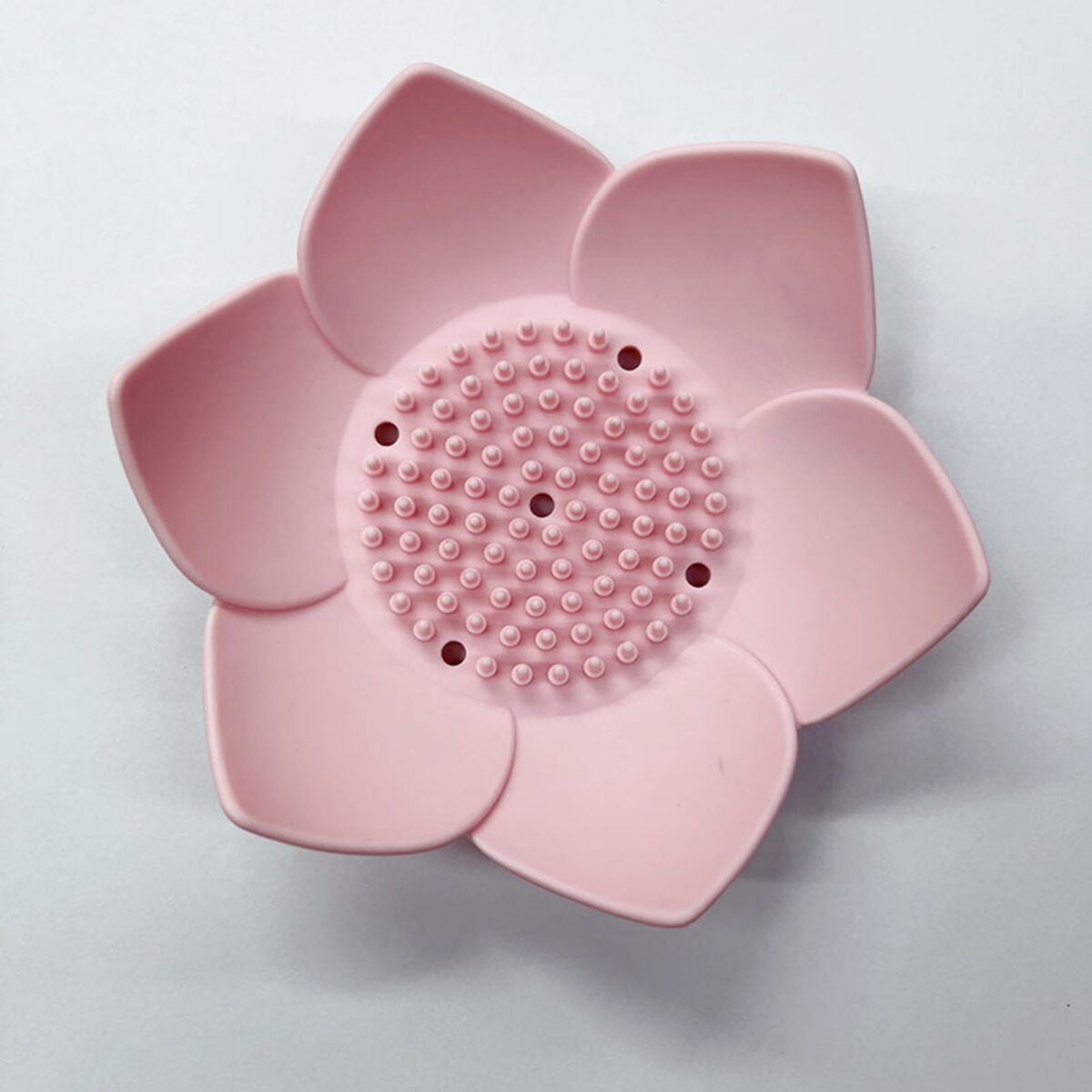 Silicone Soap Dishes with Draining - Lotus Shaped Bathroom Bar Soap Holder for Shower - Soap Tray for Kitchen Sink - Floral Shape Soap Saver for Counter Bathtub(1/4 Pack)