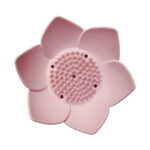Silicone Soap Dishes with Draining - Lotus Shaped Bathroom Bar Soap Holder for Shower - Soap Tray for Kitchen Sink - Floral Shape Soap Saver for Counter Bathtub(1/4 Pack)