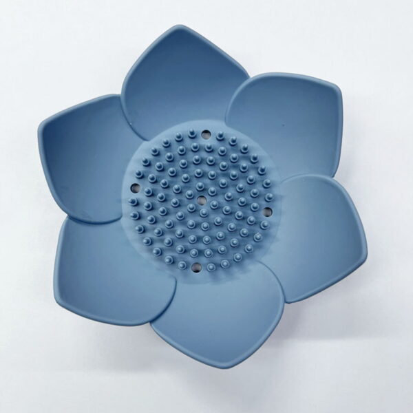 Silicone Soap Dishes with Draining - Lotus Shaped Bathroom Bar Soap Holder for Shower - Soap Tray for Kitchen Sink - Floral Shape Soap Saver for Counter Bathtub(1/4 Pack)
