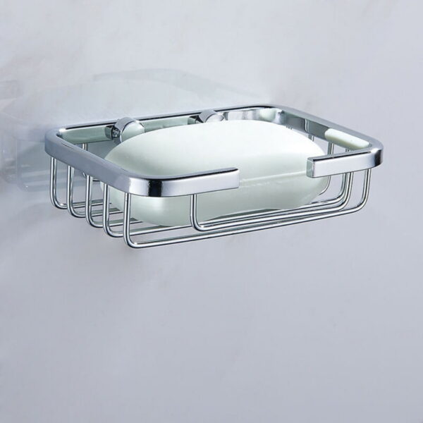 Silver Stainless Steel Soap Holder Dish Bathroom Wall Mounted Storage Rack Home