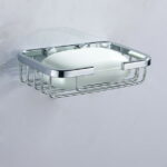 Silver Stainless Steel Soap Holder Dish Bathroom Wall Mounted Storage Rack Home